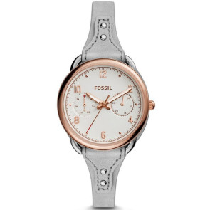 Uhrenarmband Fossil ES4048 Leder Grau 16mm